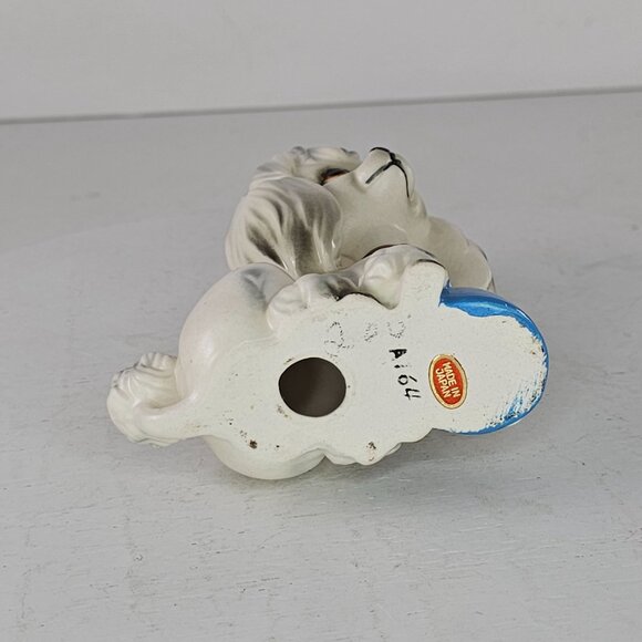 Vintage Norcrest Ceramic Poodle Figurine With Blue Bowl A164 - Picture 7 of 8